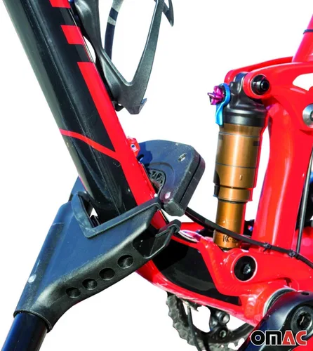Vista 4 de OMAC Soporte para bicicleta de montaje en techo para coche, portador de bicicleta, universal, con cerradura negra