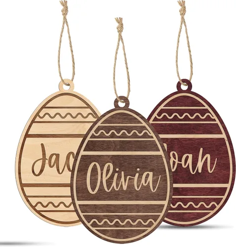 Vista 10 de Etiquetas personalizadas para cesta de Pascua con nombre, conejo de Pascua, cereza, etiquetas de nombre de Pascua personalizadas, regalos de conejo