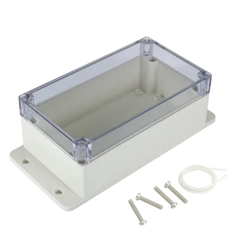 Vista 7 de Caja de conexiones de plástico ABS impermeable a prueba de polvo, recinto universal para proyectos eléctricos con cubierta transparente