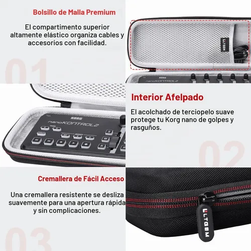 Vista 4 de TGEM - Funda para controlador MIDI USB Slim-Line KORG nanoKONTROL2/nanoKEY2