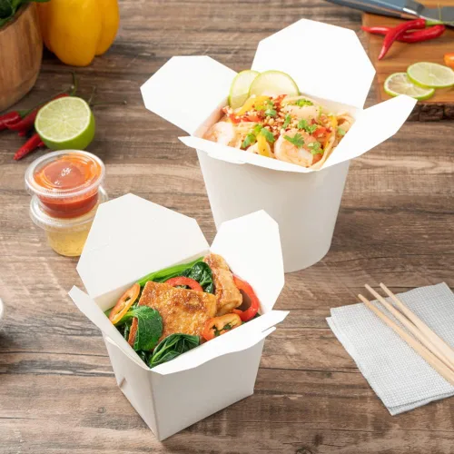 Vista 9 de Restaurantware Cajas para llevar comida china: 25 paquetes de 16 onzas, recipientes desechables para llevar, resistentes a la grasa, recipientes