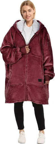 Vista 19 de Catalonia Sudadera con capucha y cremallera, chaqueta Sherpa de gran tamaño, regalo para ella Full-Zip Design for Easy Wear, Dual-Layer Comfort