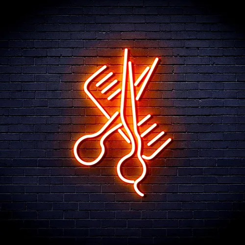 Vista 15 de AdvPro Comb & Scissors Flex Silicone LED Neon Sign - Azul - st16s32-fnu0363-b