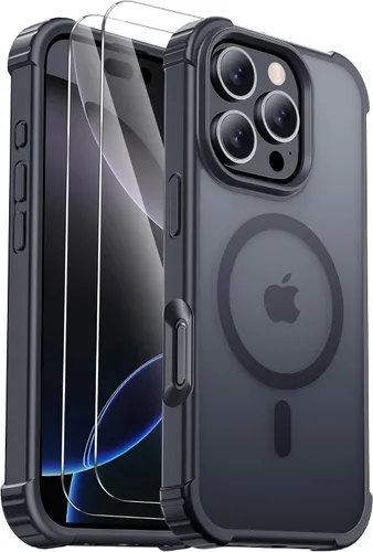Vista 17 de Funda para iPhone Air [compatible con MagSafe] [2 protectores de pantalla] [prueba de caídas de grado militar] Funda magnética resistente