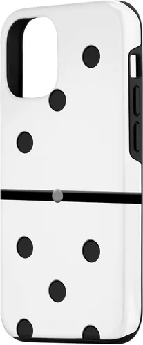 Vista 2 de iPhone 14 Domino Dominoes Cuban Game Player Piece Blanco Negro Case