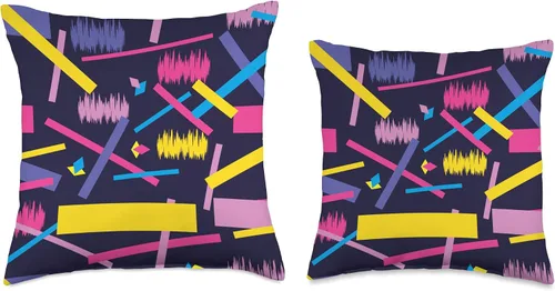 Vista 3 de 80s 90s Geometric Abstract Memphis Pattern Graphic Fashion Throw Pillow