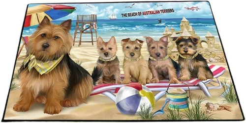 Vista 11 de Doggie of the Day Australian Terrier Dogs Floor Mat - 4th of July Independence Day - Best Dog Doormat - Protector Decor - Unique Portrait Art