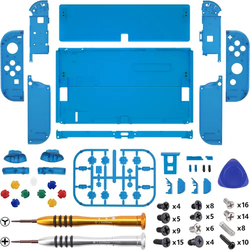 Vista 12 de eXtremeRate DIY Full Set Shell for Nintendo Switch OLED, Replacement Console Back Plate & Kickstand, Custom NS Controller Housing with Full Set