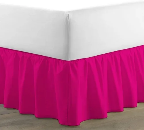 Vista 5 de Falda de cama individual negra para falda de cama con volantes con caída de 16 pulgadas, tela de tres lados ajustable con volantes suaves y sedosos
