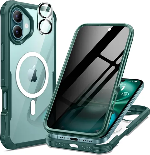 Vista 52 de seacosmo para iPhone Air Funda, Carcasa Completa con Protector de Privacidad de Vidrio Templado 9H Integrado y Protector de Lente de Cámara