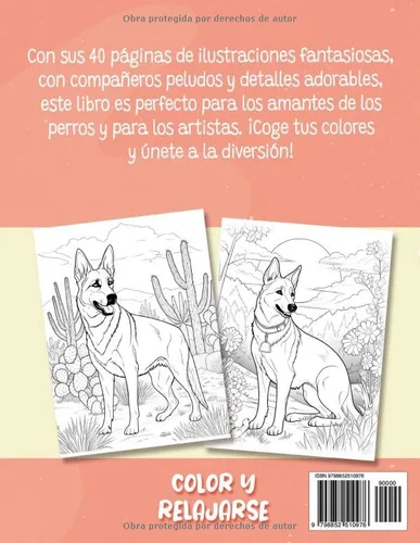 Vista 2 de Libro de Colorear Pastor Alemán 40 Lindas Páginas De Actividades Animales Con Perros Para Relajarse Y Divertirse, Tanto Para Niños, Adultos Y