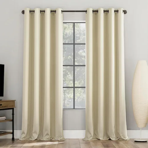 Vista 24 de Sun Zero Nordic - Juego de 2 paneles de cortinas con ojales de grado teatral extremo 100% opacas, 104" x 96" (2* 52" x 96"), cortinas opacas blanco