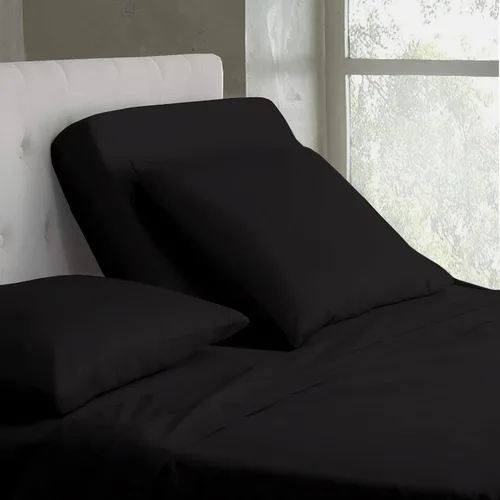 Vista 29 de Juego de sábanas de algodón de 600 hilos tamaño Queen dividido para base de cama ajustable, juego de sábanas de 4 piezas con bolsillo profundo