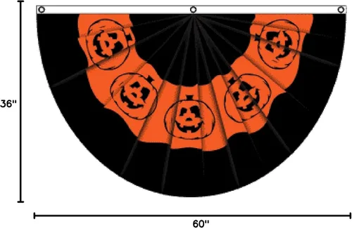 Vista 2 de Bandera de banderines de calabaza de Halloween de 5 x 3 pies