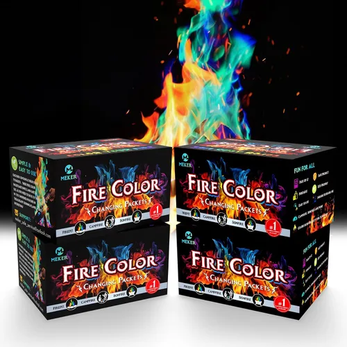 Vista 7 de MEKER Paquetes de Cambio de Color de Fuego – Fogata, Fogatas, Chimeneas al Aire Libre, Hoguera – Color de Fuego – Accesorios Perfectos de Campamento