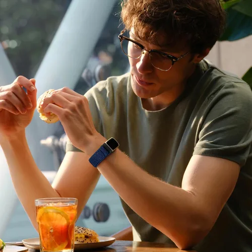 Vista 5 de Maledan Compatible con Fitbit Charge 5 bandas/Fitbit Charge 6 bandas hombres mujeres, correa de repuesto de nailon elástico suave ajustable