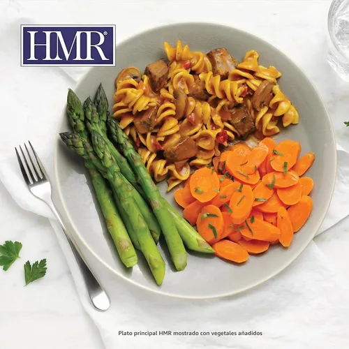 Vista 2 de HMR Ternera Stroganoff con Fideos Entrée Almuerzo o Cena Pre-empaquetada Listo para Comer 19 g de Proteína Comida Baja en Calorías Porción