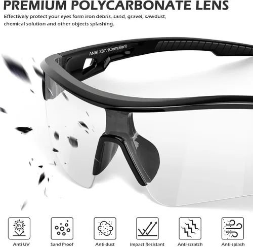 Vista 3 de OXG Paquete de 12 lentes de seguridad para hombres y mujeres, ANSI Z87.1, lentes de trabajo resistentes a los arañazos y impactos, lentes protectoras