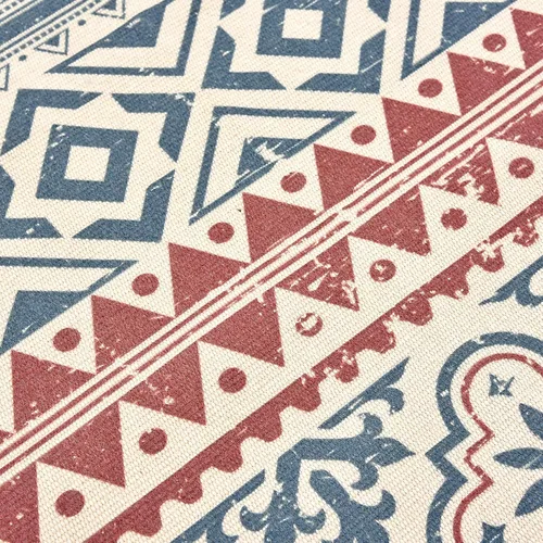 Vista 3 de Winwinplus Alfombra de algodón tejida a mano retro bohemia con borlas, alfombra geométrica para el suelo, sala de estar, dormitorio, decoración