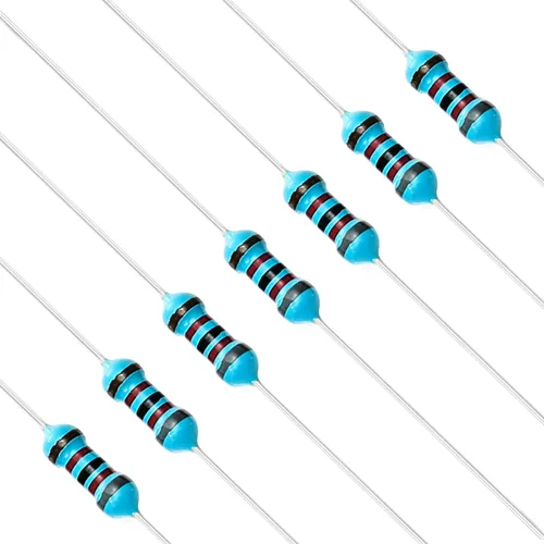 Vista 81 de Chanzon 100 piezas 1 Ω ohm Resistencia 1/4 W (0.25 W) Resistencia fija de película metálica 0.01 ±1% Tolerancia 1R MF Resistencias de agujero