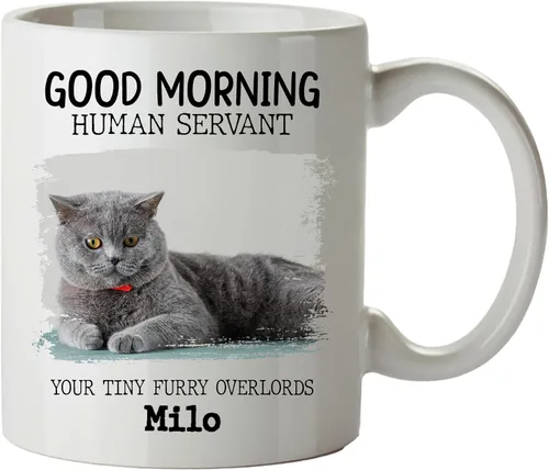 Vista 12 de Regalos de gatos para los amantes de los gatos, taza de gato personalizada, taza de gato de Feliz Navidad, ideas de regalos para dueños de gatos