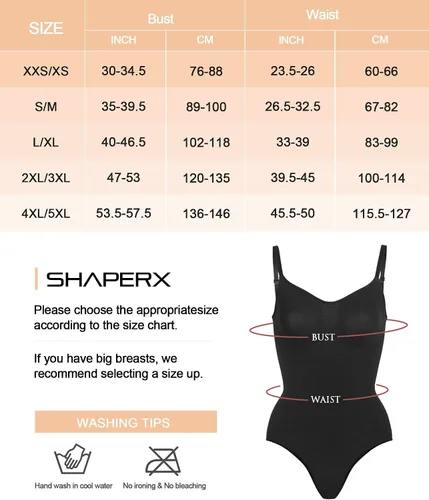 Vista 3 de SHAPERX Body para mujer con control de abdomen, sin costuras, esculpiente, moldeador, camiseta sin mangas