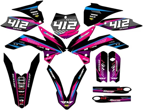 Vista 12 de Kit de base de gráficos Senge SX 105 Surge Black Senge 2013-2014 compatible con KTM