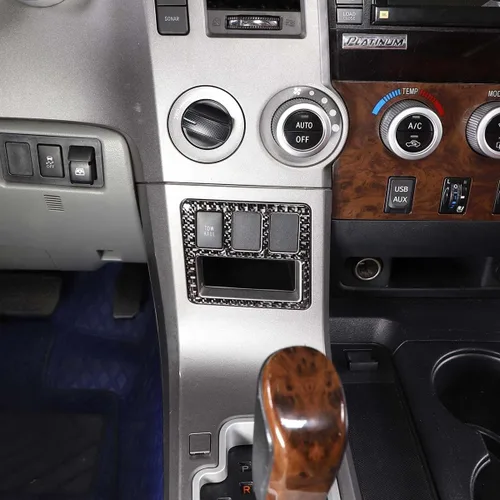 Vista 6 de Interruptor de modo de arrastre para Toyota Tundra 2007-2013 accesorios de consolas centrales, cubierta decorativa interior automotriz de fibra