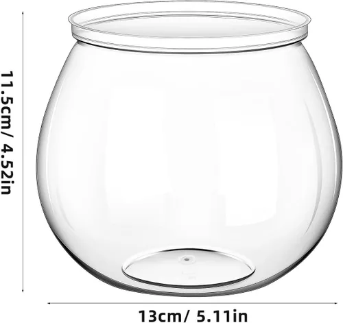 Vista 2 de Ipetboom Pescadera de plástico – 5.5 x 4.5 pulgadas redondo para pecera irrompible – Jarrón hidropónico de globo transparente, maceta hidropónica