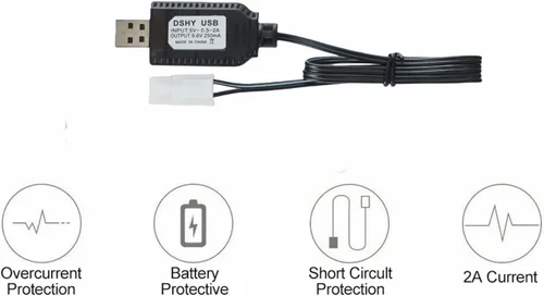 Vista 7 de Aliwisdom Cable de carga universal RC con enchufe Tamiya/KET 2P conector enchufe para batería de 7.2V Ni-MH/Ni-CD (6S), compatible con coche