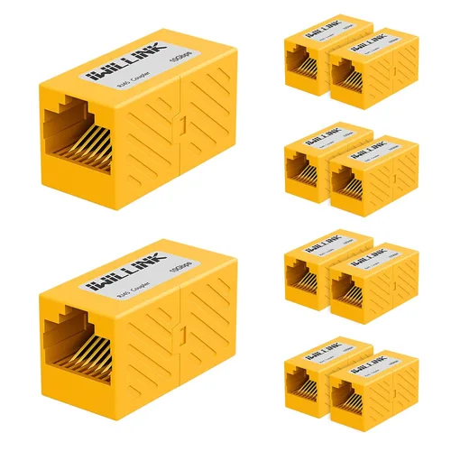 Vista 27 de iwillink Conector Ethernet RJ45, hembra a hembra, paquete de 5, color negro