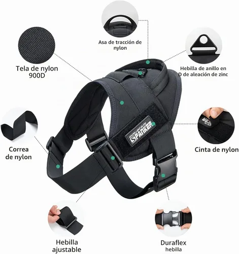 Vista 2 de EXCELLENT ELITE SPANKER Arnés táctico para perros de servicio fácil control Negro