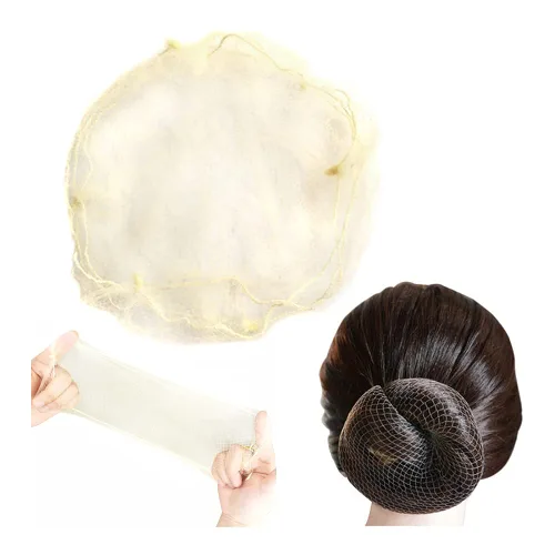 Vista 10 de YANTAISIYU 50 piezas de red para el cabello de 20 pulgadas, invisible, elástica, malla para pelucas y moños, para el servicio de alimentos