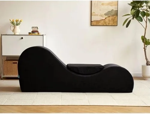 Vista 5 de Sofá de cuero sintético de lujo, sofá biplaza exótico, tumbona, silla de yoga (marrón chocolate)