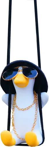 Vista 13 de Colgante de pato en columpio para automóvil, decoración linda para el auto, regalo para el espejo retrovisor y accesorios para colgar en el espejo