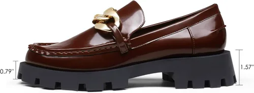 Vista 2 de DREAM PAIRS Mocasines cómodos de plataforma gruesa para mujer con suela antideslizante y piel sintética zapatos casuales de trabajo de negocios
