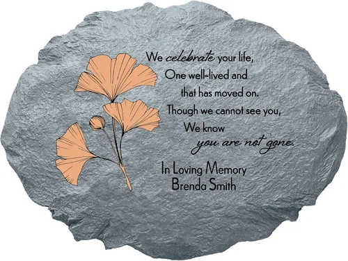 Vista 10 de Let's Make Memories Piedra de jardín de condolencias personalizada – Soy libre – Condolencia y regalo conmemorativo – Personalizar con mensaje -11