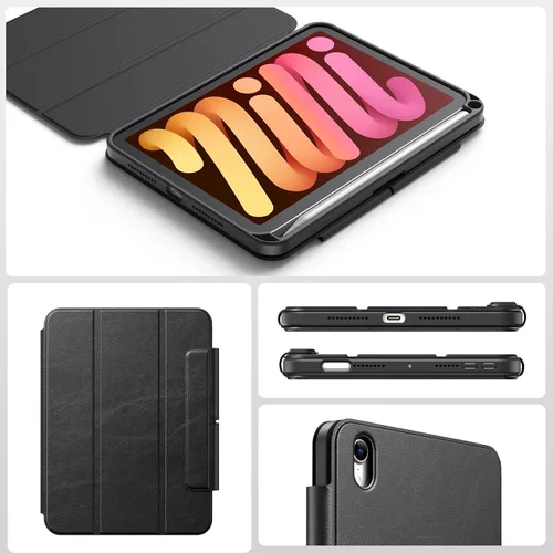 Vista 8 de SPARIN Funda para iPad mini 7 A17 Pro 2024/iPad Mini 6 2021 de 8.3 pulgadas, cubierta magnética desmontable, soporte vertical/horizontal con soporte