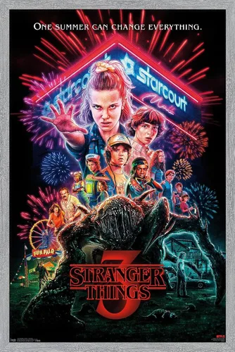Vista 17 de Trends International Netflix Stranger Things: Season 3 - Póster de pared de una hoja, 14.725 x 22.375 pulgadas, versión enmarcada de madera