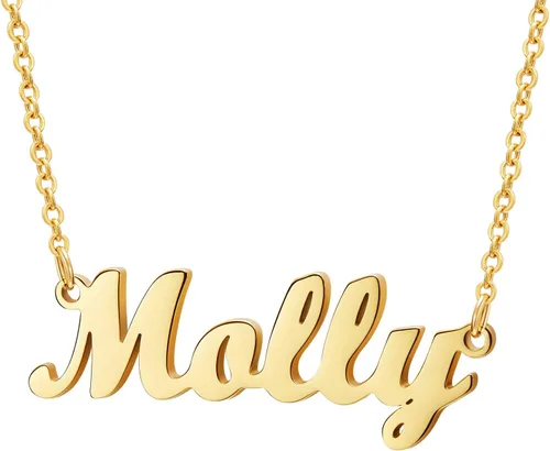 Vista 5 de Ldurian Valentine's Day Gifts Name Necklace Name Pendant Necklace Christmas Gifts 14K Gold Dainty Name Plate Necklaces Birthday Jewelry Gift for