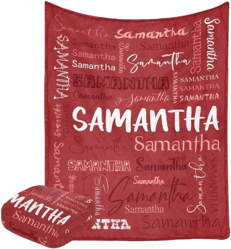 Vista 14 de Manta personalizada con nombre con fuente diferente y colorida para niños, mujeres y hombres, divertida decoración personalizada para el hogar, cama