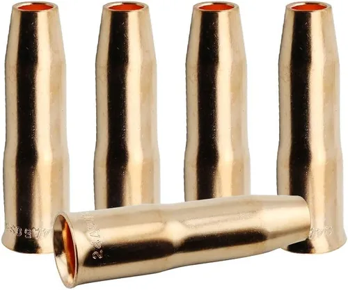 Vista 7 de WeldingCity Paquete de 2 boquillas de gas 24A-37-SS (tope corto) 3/8" para pistola de soldadura MIG Tweco Professional #3/#4 y Lincoln 300-450