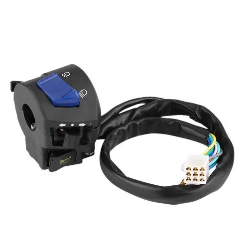 Vista 7 de Kit completo de control de manillar de motocicleta, ajuste universal con intermitentes de bocina para faros delanteros para todas las motocicletas