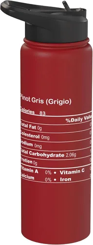 Vista 11 de Funny Pinot Gris Grigio Thanksgiving Nutritional Fact Stainless Steel Insulated Water Bottle