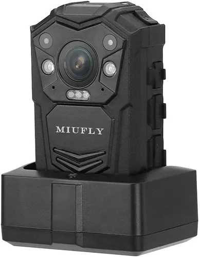 Vista 3 de MIUFLY Cámara Corporal de Policía HD 1296P con Pantalla de 2 Pulgadas, Visión Nocturna, Memoria Integrada de 32G y GPS para Seguridad