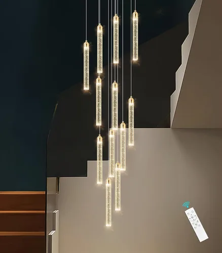 Vista 11 de Candelabros de cristal modernos de 1 luz LED regulable Iluminación colgante para isla de cocina, comedor, pasillo