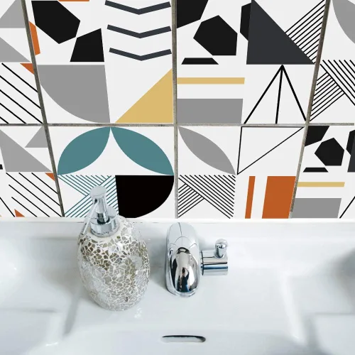Vista 3 de Alwayspon Calcomanías autoadhesivas para azulejos de pared, calcomanías para azulejos de despegar y pegar, calcomanías impermeables para decoración