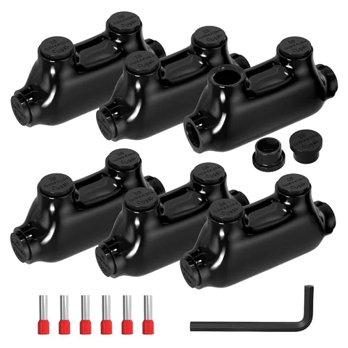 Vista 7 de Joinfworld Conector de empalme en línea de 2 puertos 1/0-14AWG Conectores de alambre de aluminio a cobre Conectores de alambre aislados Conectores