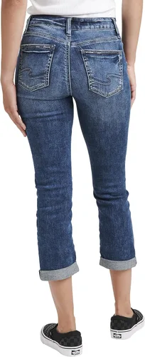 Vista 3 de Silver Jeans Co. Jeans capri Suki de tiro medio con curvas para mujer