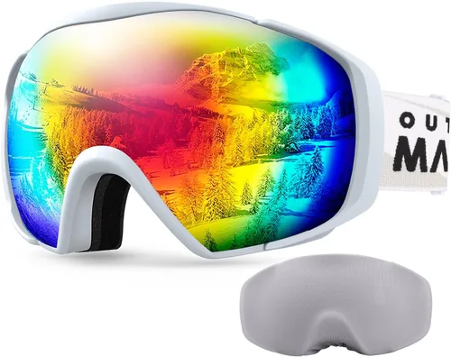 Vista 34 de OutdoorMaster - Gafas de esquí con cubierta, antivaho OTG para nieve/snowboard La cubierta integrada ayuda a proteger la lente, con ajuste OTG
